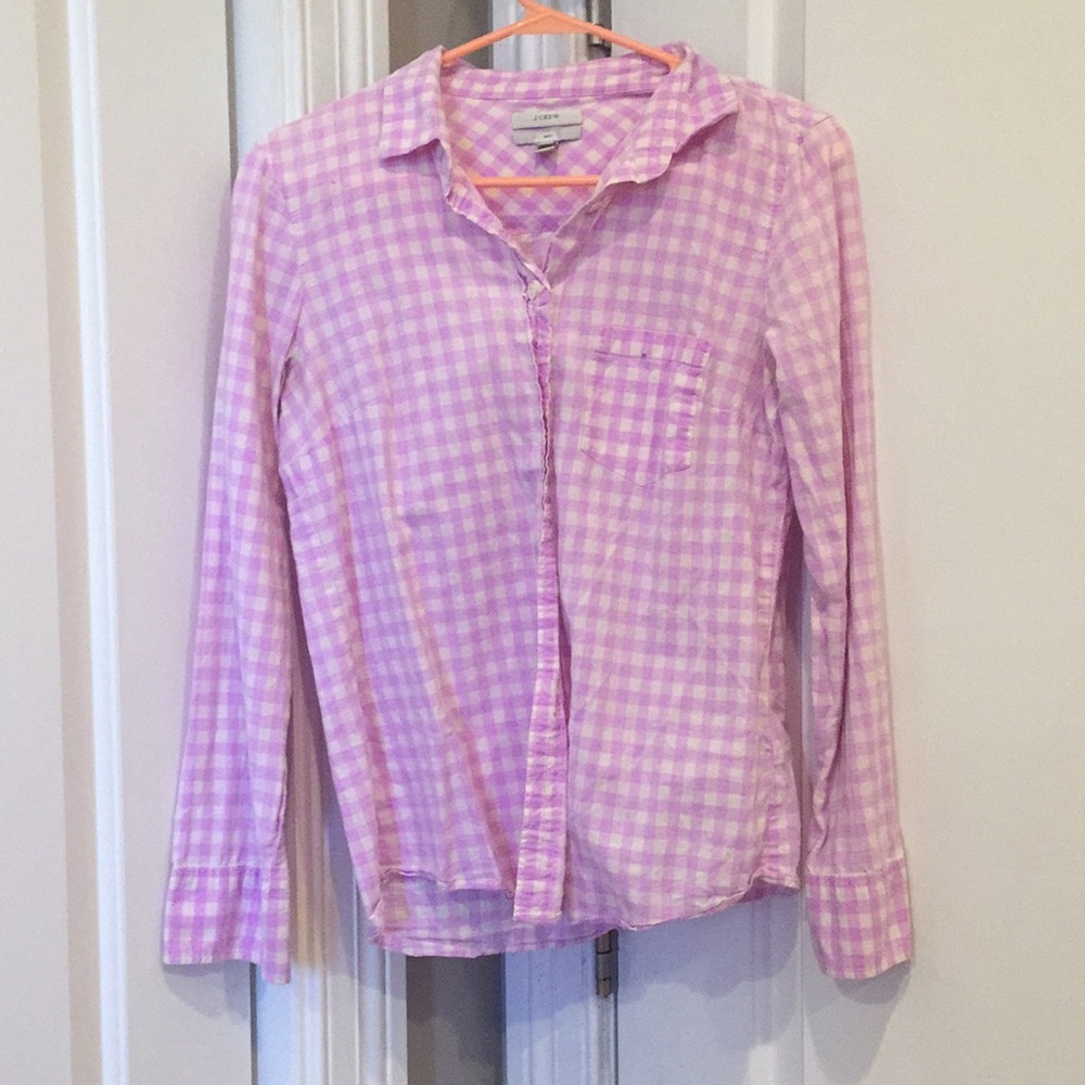 J crew long sleeved collared shirt boy cut sz 4